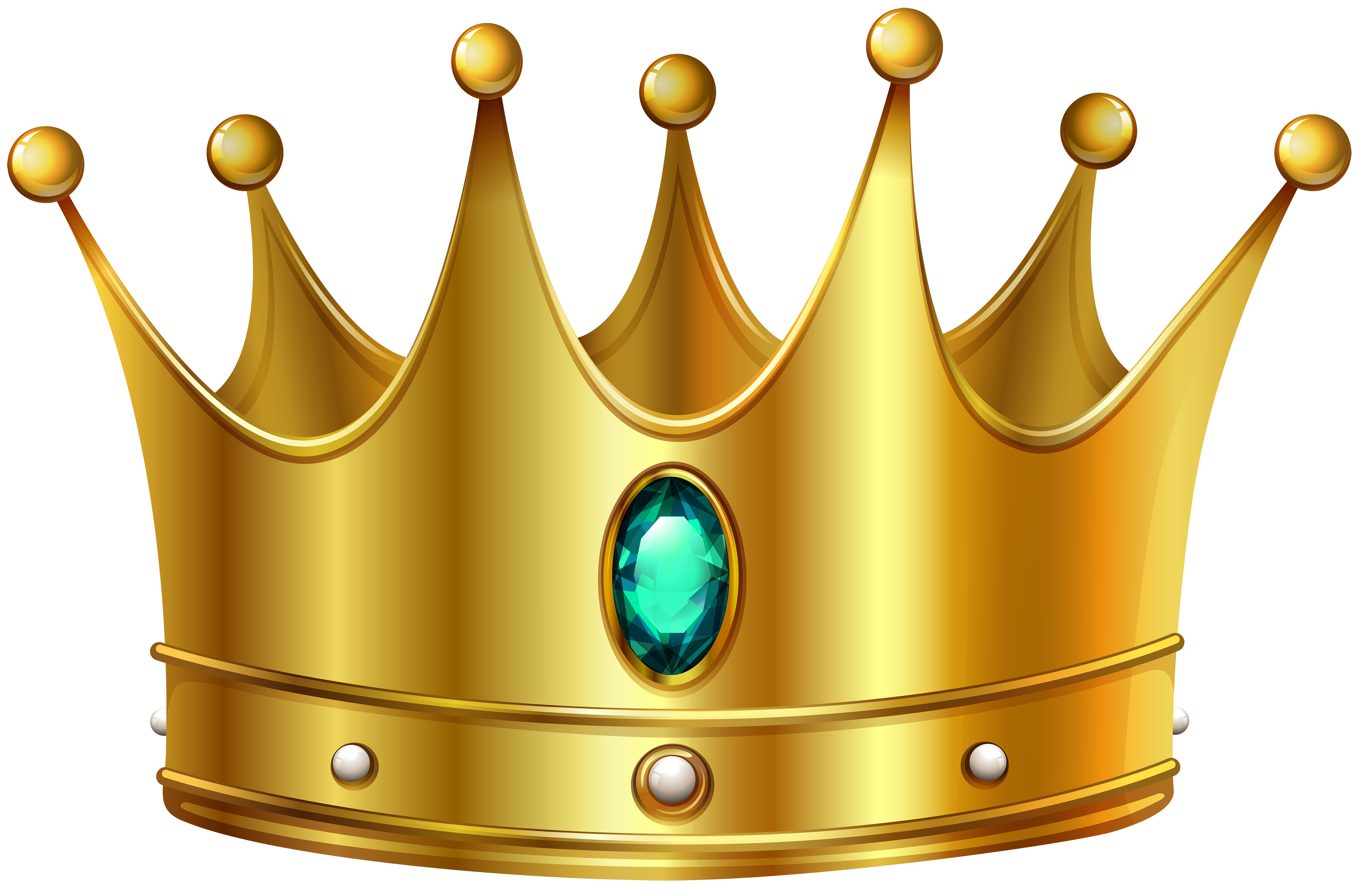 Gold Crown with Diamond PNG Clip Art Image.