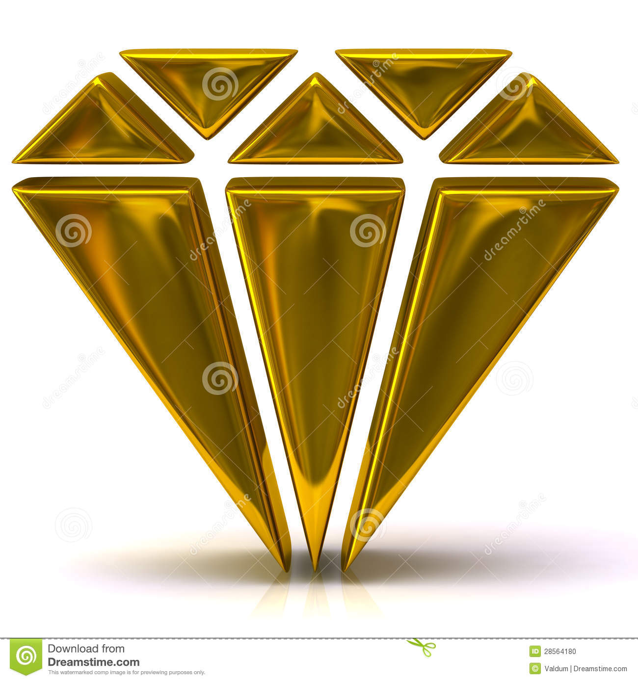Gold diamond outline clipart.