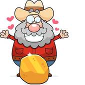 Clip Art of Miner, prospector or gold digger with pick axe and.