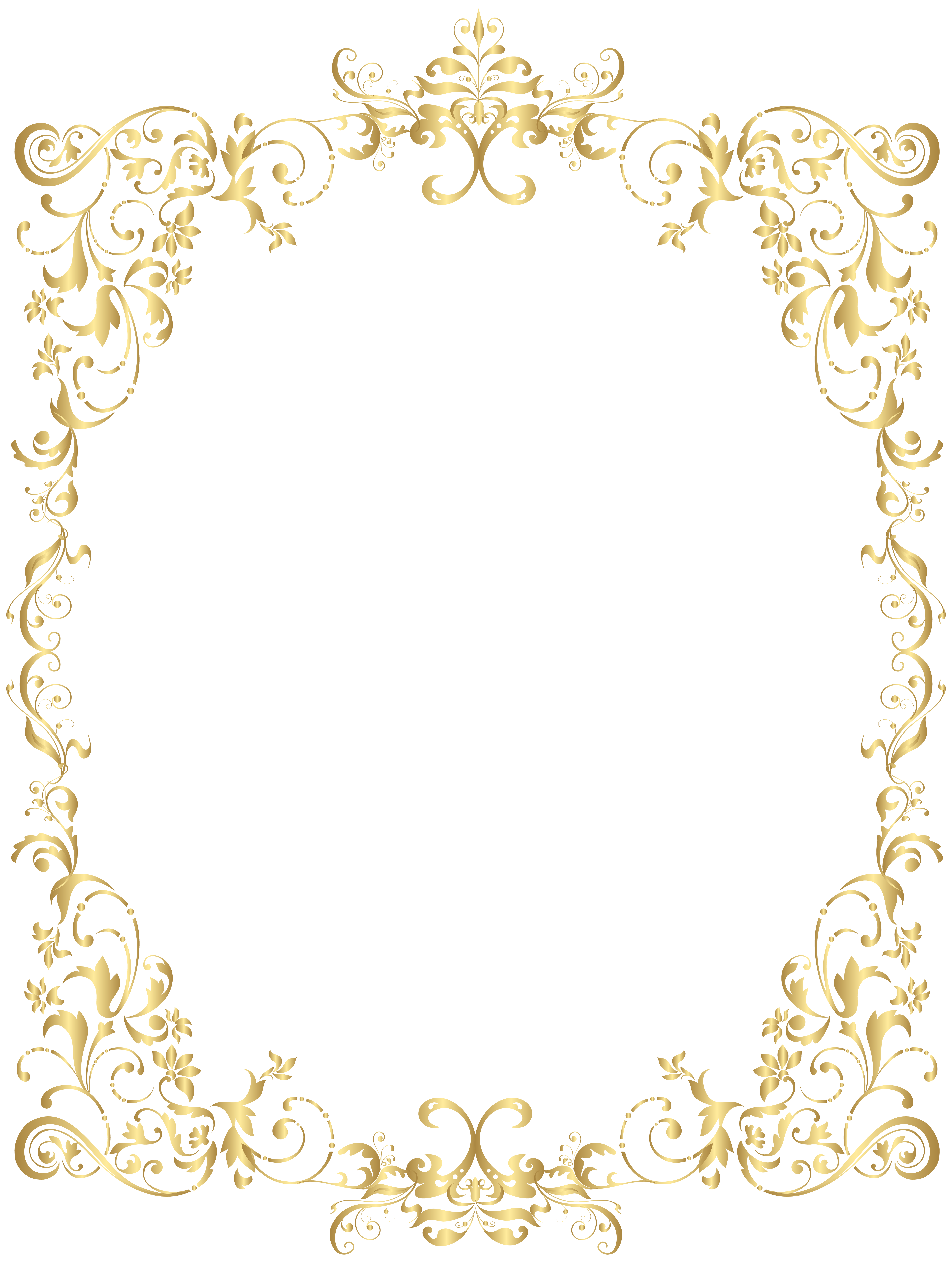 Border Gold Decorative Frame PNG Clip Art.