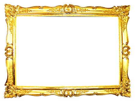 Ornate Gold Frame transparent PNG.