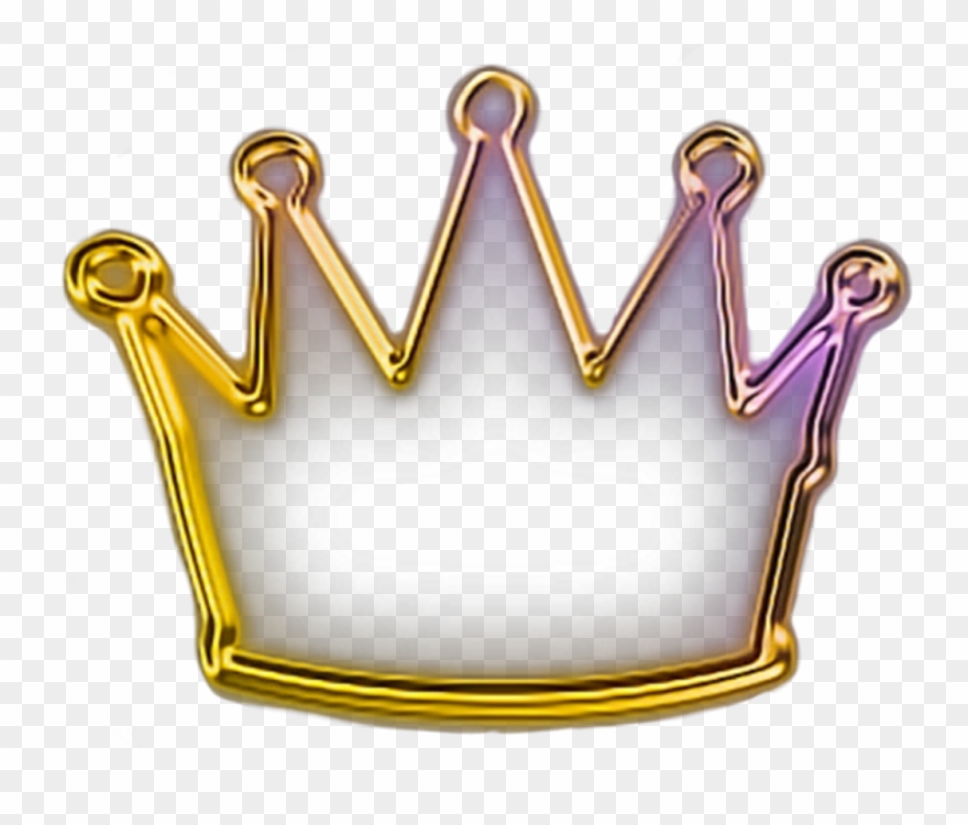 Crown Gold Golden Princess Glitter Neon Ftestickers Clipart.