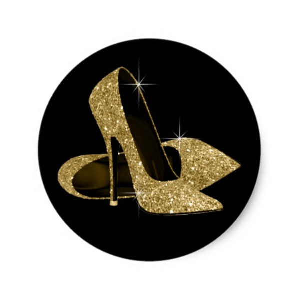 Black And Gold High Heel Shoe Stickers R C E E F V Waf Byvr.