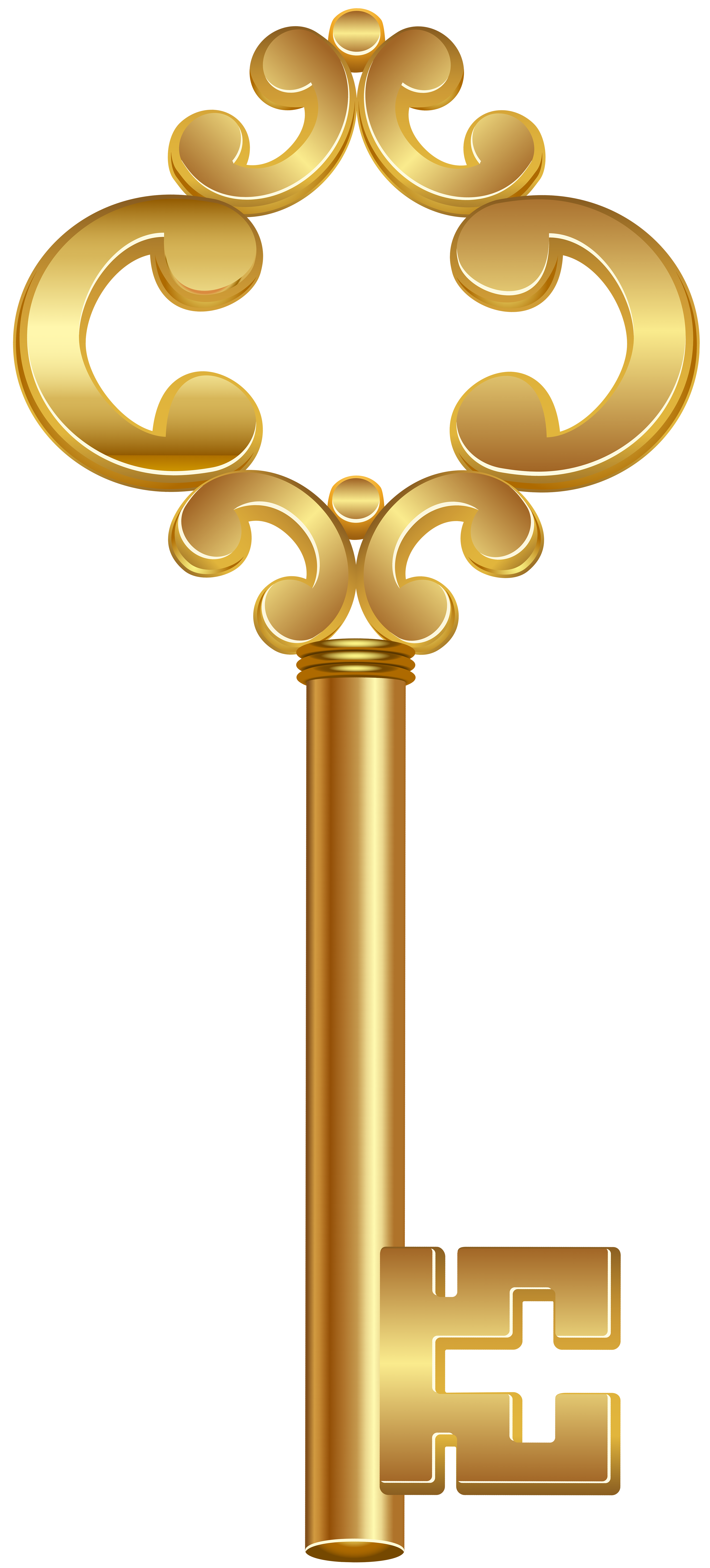 Gold Key PNG Clip Art Image.