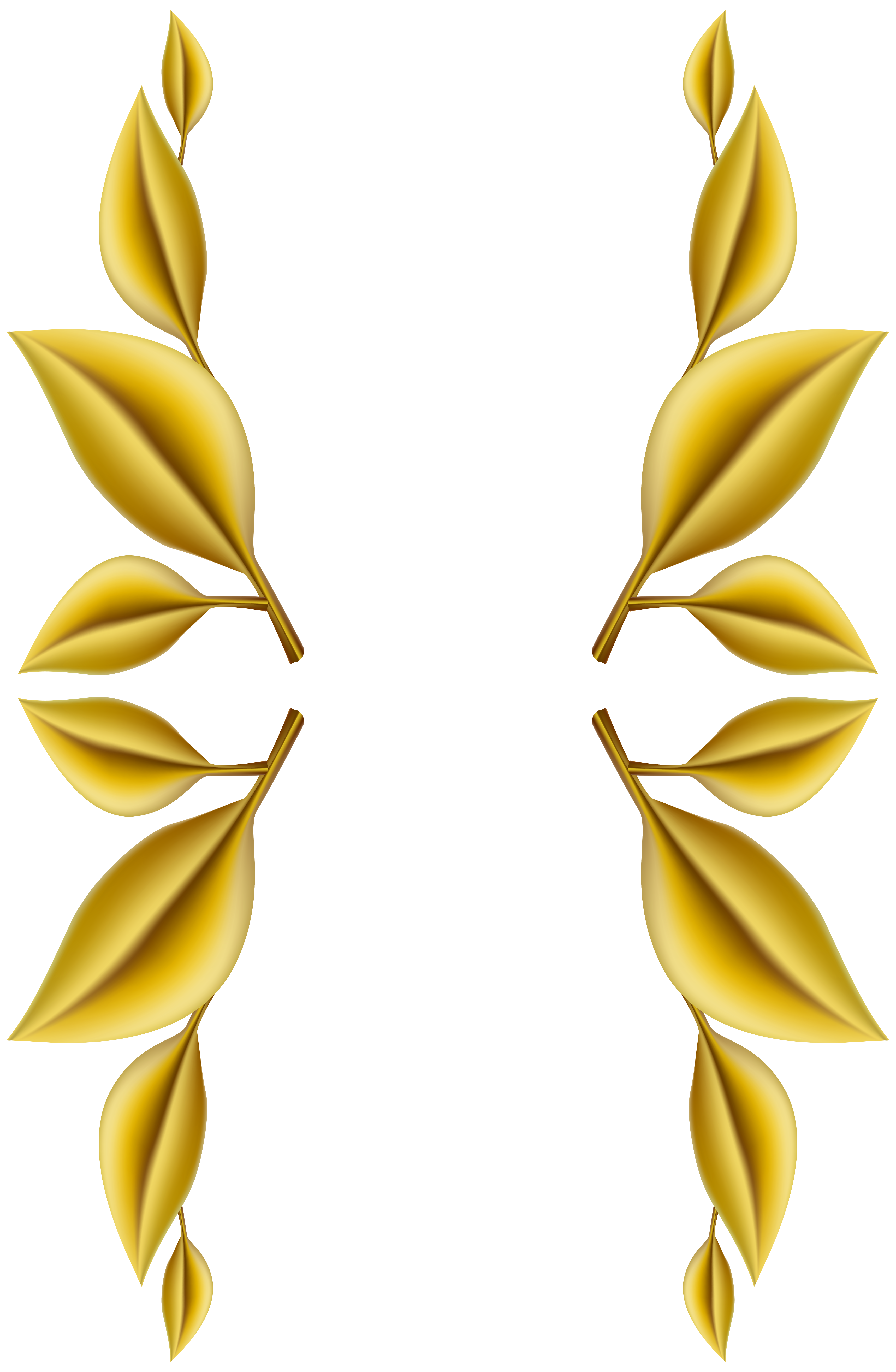 Gold Leaves Decoration PNG Clip Art Image.