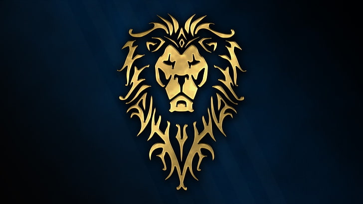 HD wallpaper: gold lion logo, cinema, golden, game, Warcraft.
