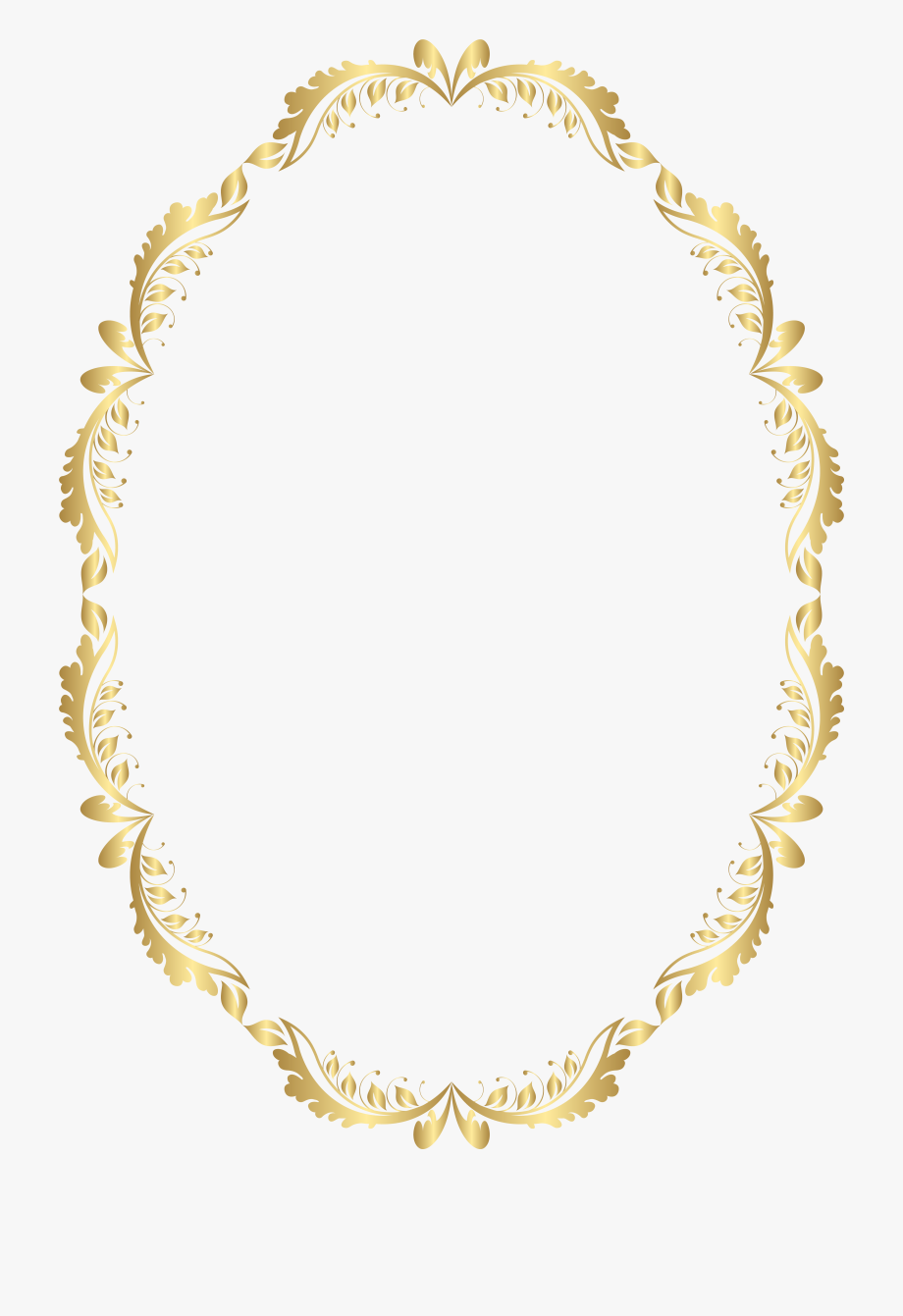 Golden Oval Border Transparent Png Clip Art.