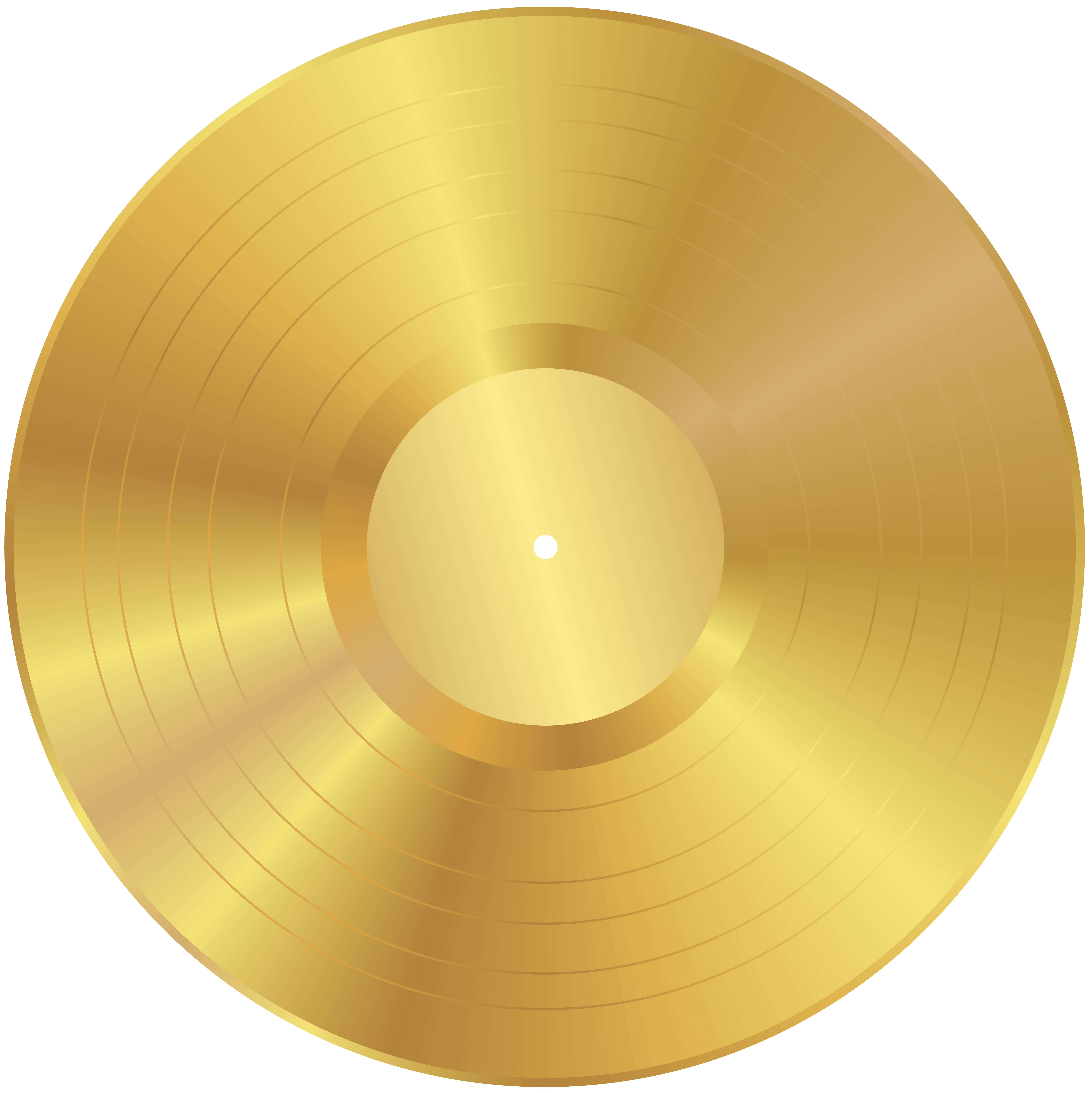 Gold Vinyl Record PNG Clip Art Image.