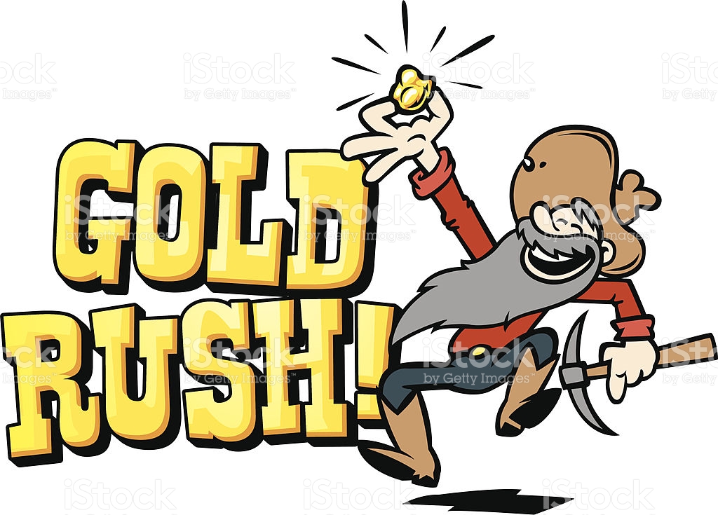 Gold Rush Text stock vector art 165972482.