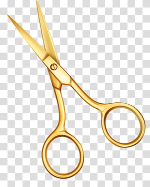 Gold scissors, Scissors Icon, Golden Scissors transparent.