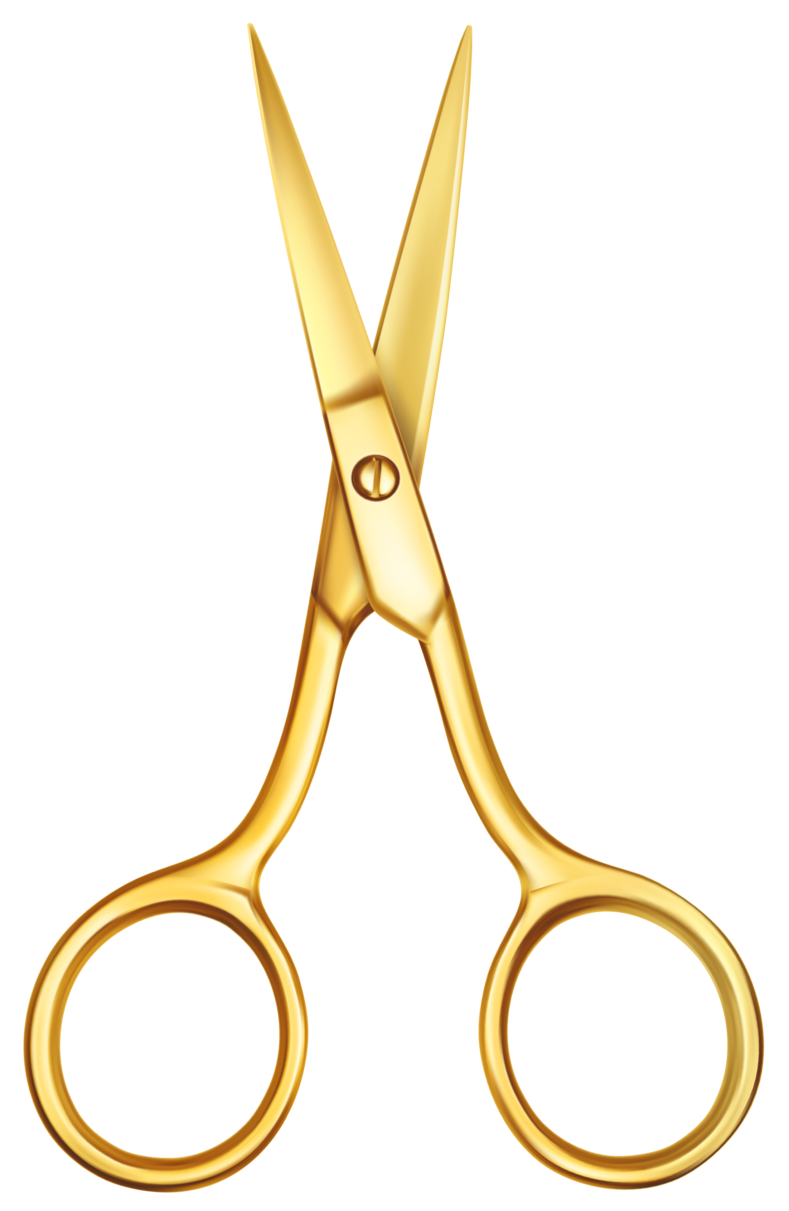 Gold Scissors PNG Clip Art Image.