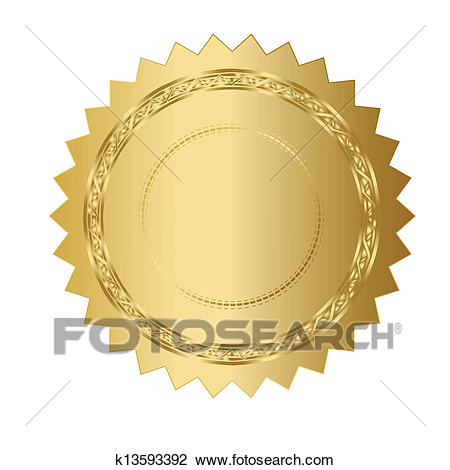 Illustration of gold seal Clipart.