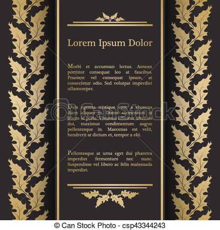 EPS Vector of Background with gold graphic thistle. For wedding.