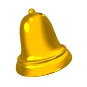 Drawing of 3D golden bell k6567853.