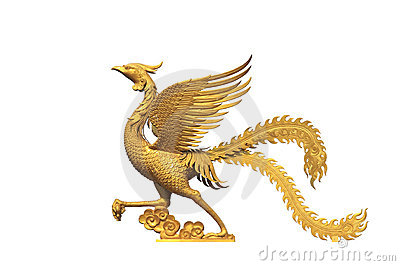Golden Bird Statue Stock Photography.