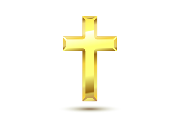 Baptism cross clip art gold.