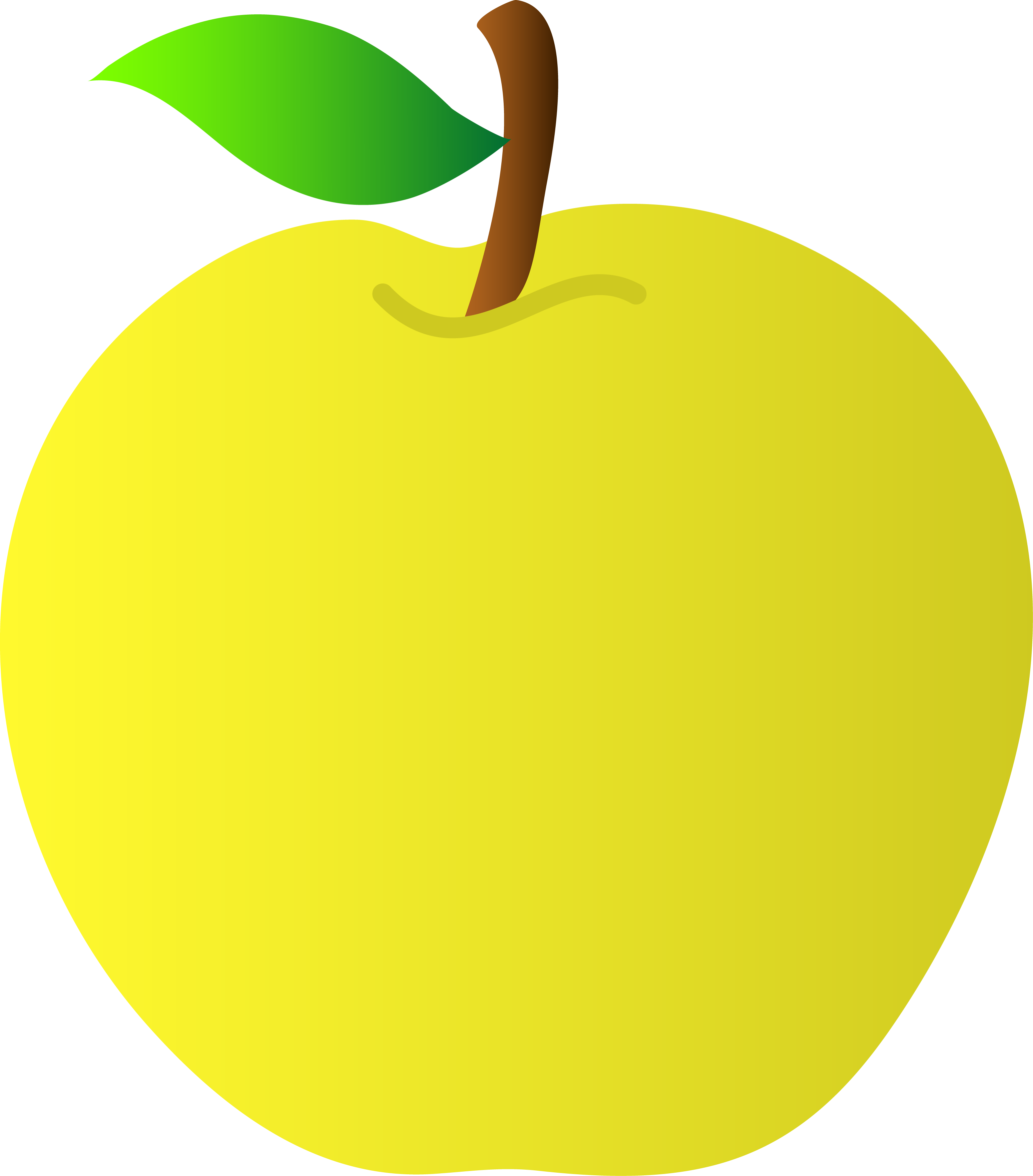 Yellow Apple Vector Art.