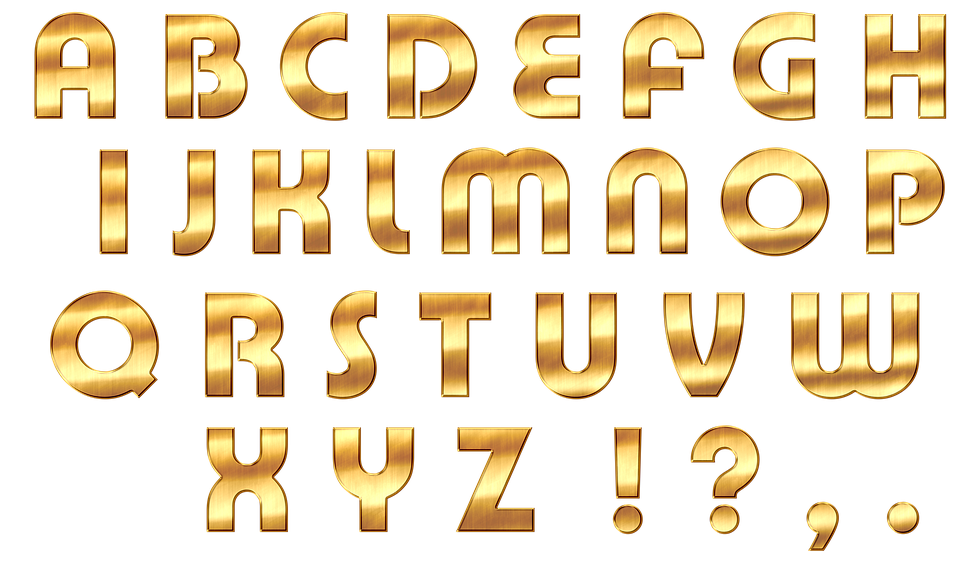 Gold 3D Letter Font