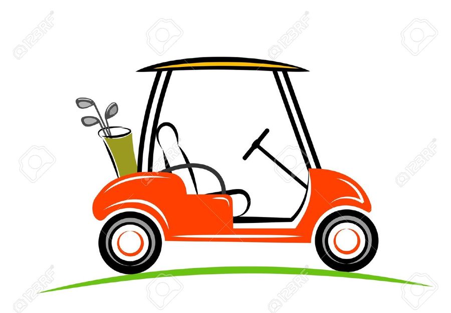 Golf, Car, Yellow, Transport, Cartoon, Product, Illustration.