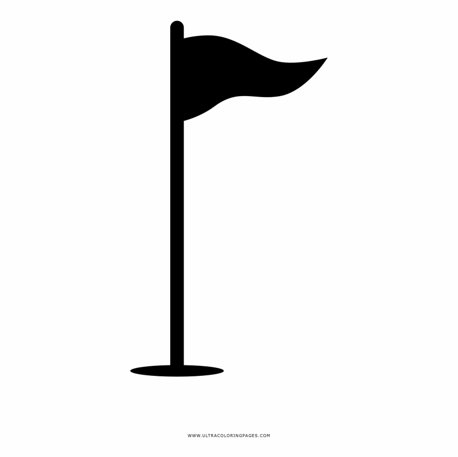 Golf Flag Coloring Page.