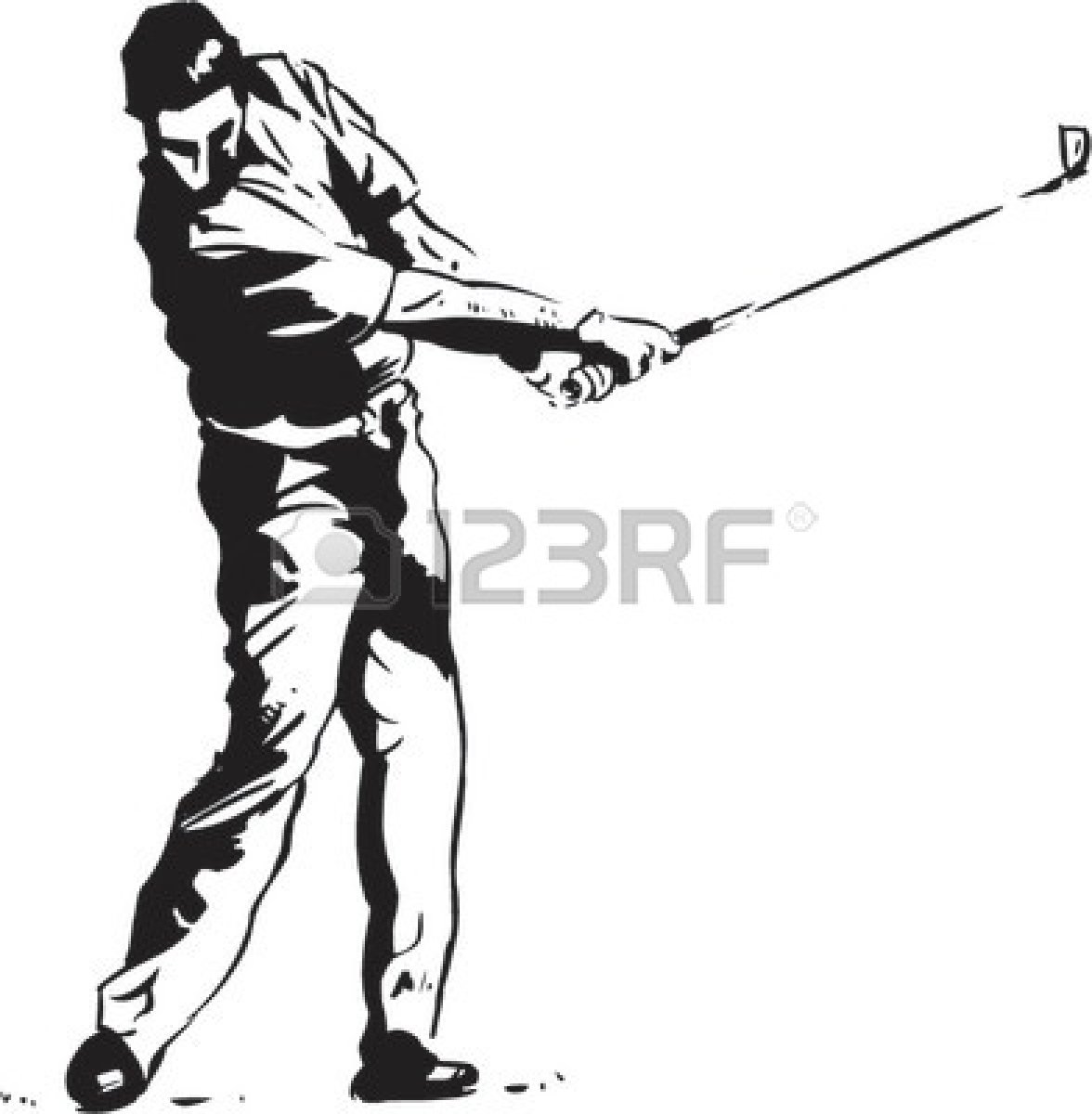 Golfer clipart black and white, Golfer black and white.