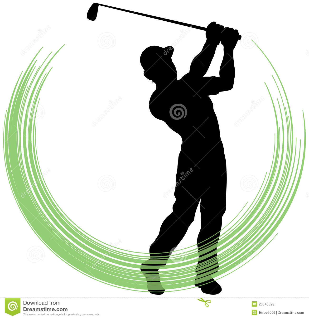 Golfer Swinging Clipart.