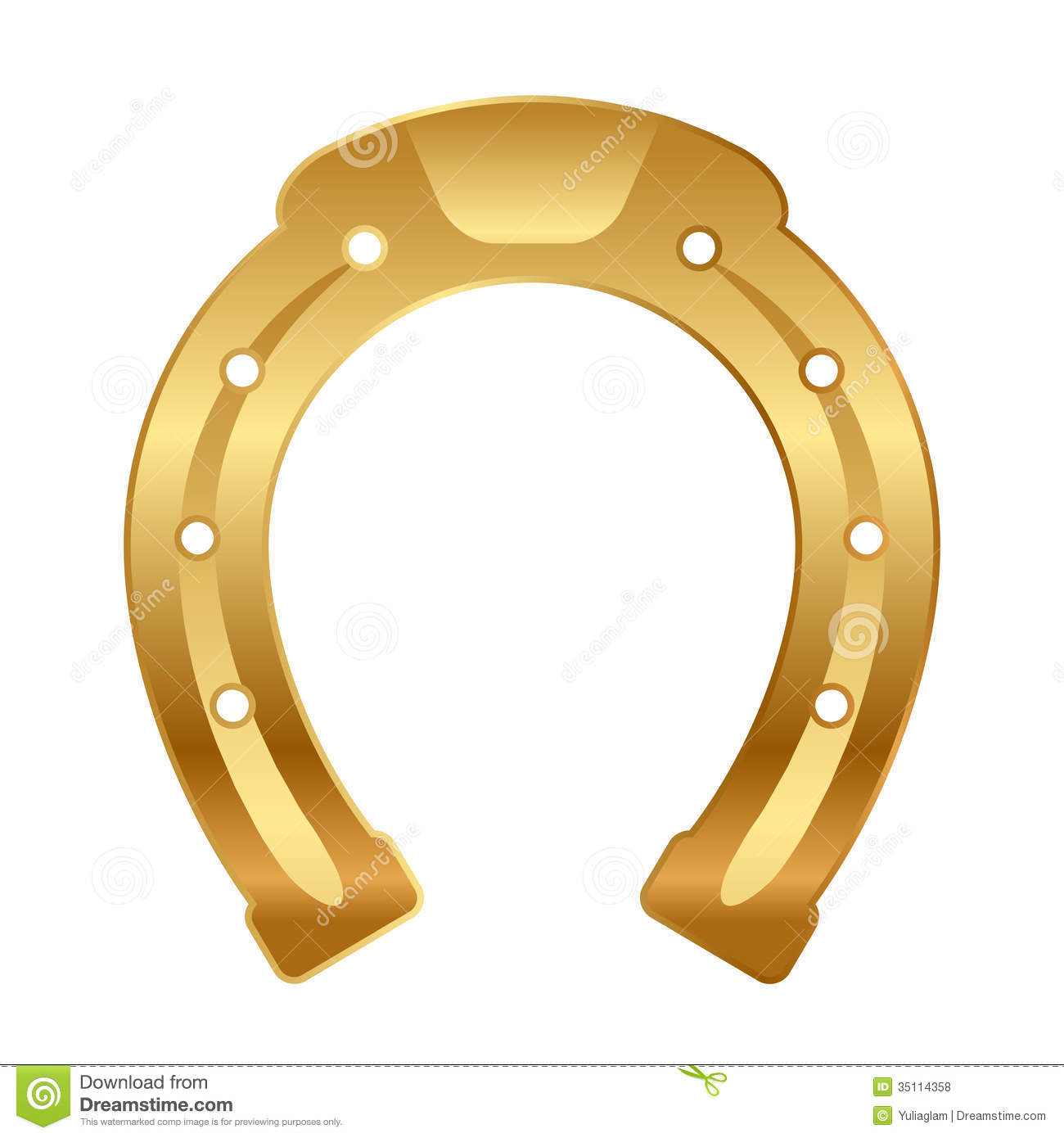 Gold Horseshoe (good Luck Talisman) Royalty Free Stock Photos.