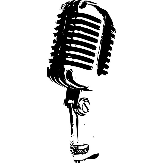 Old time microphone clipart.