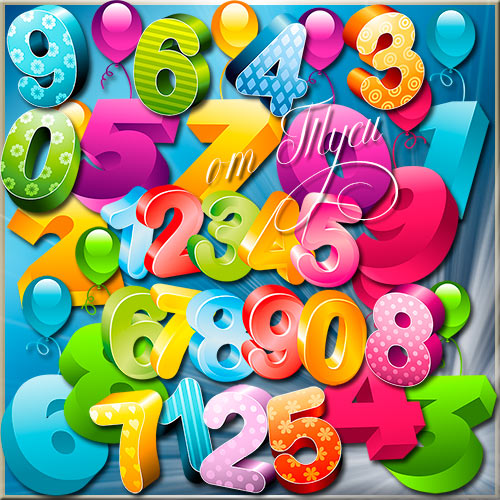 Numbers Clipart PSD the numbers of leaves free download.