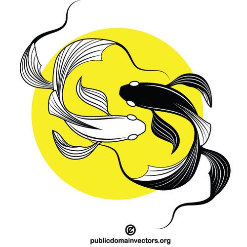Koi fish silhouette clip art.