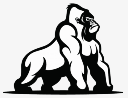 Free Gorilla Black And White Clip Art with No Background.