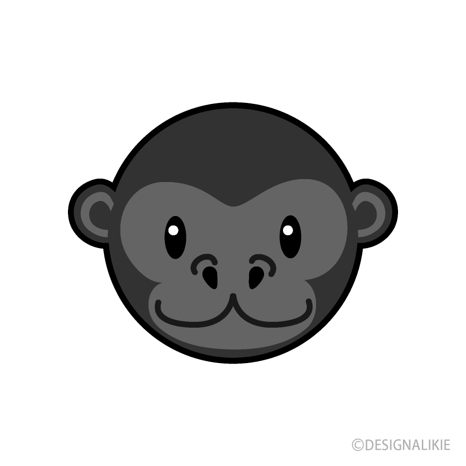 Free Simple Gorilla Face Clipart Image｜Illustoon.