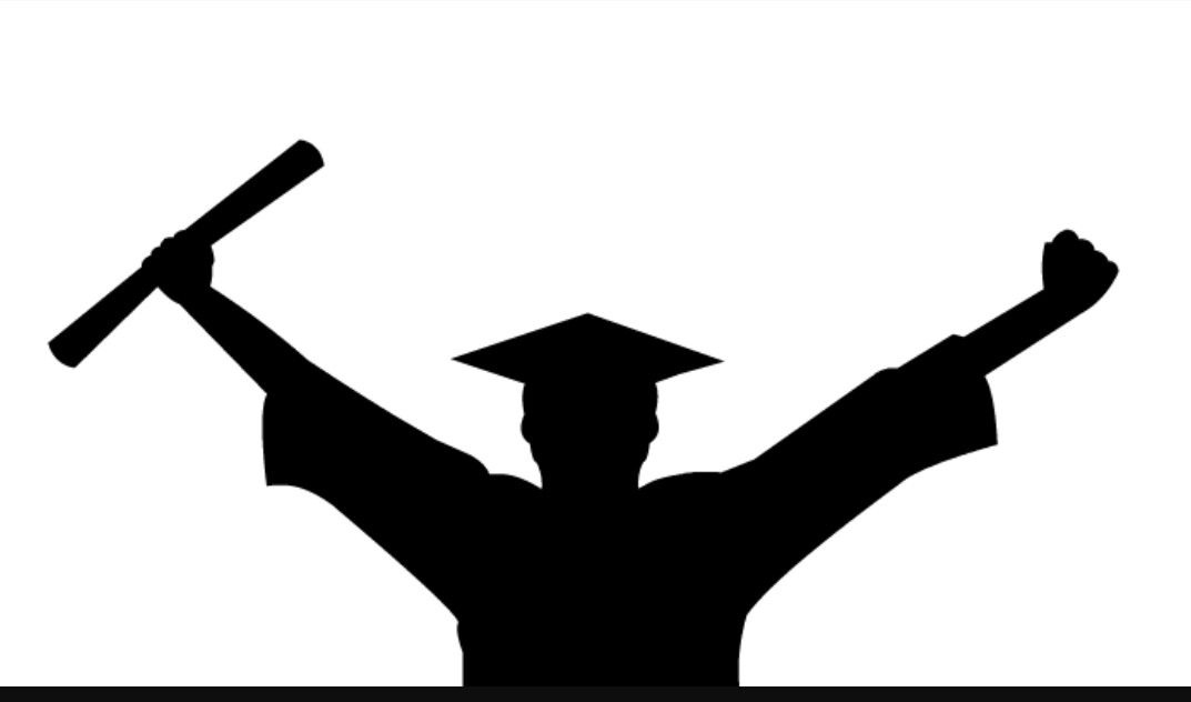 Male graduate silhouette.