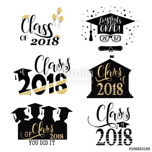 Graduation wishes overlays, lettering labels design set.