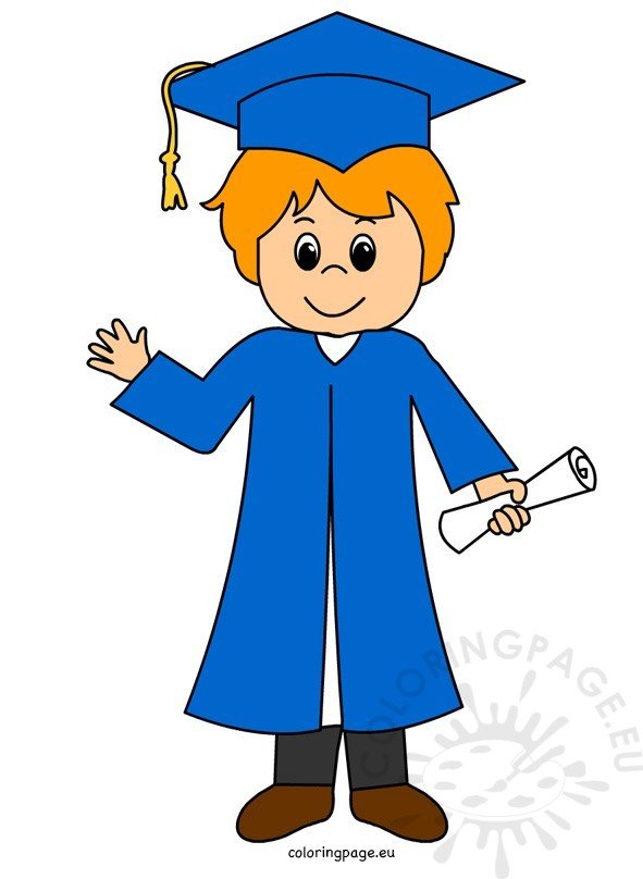 Graduation boy clip art.