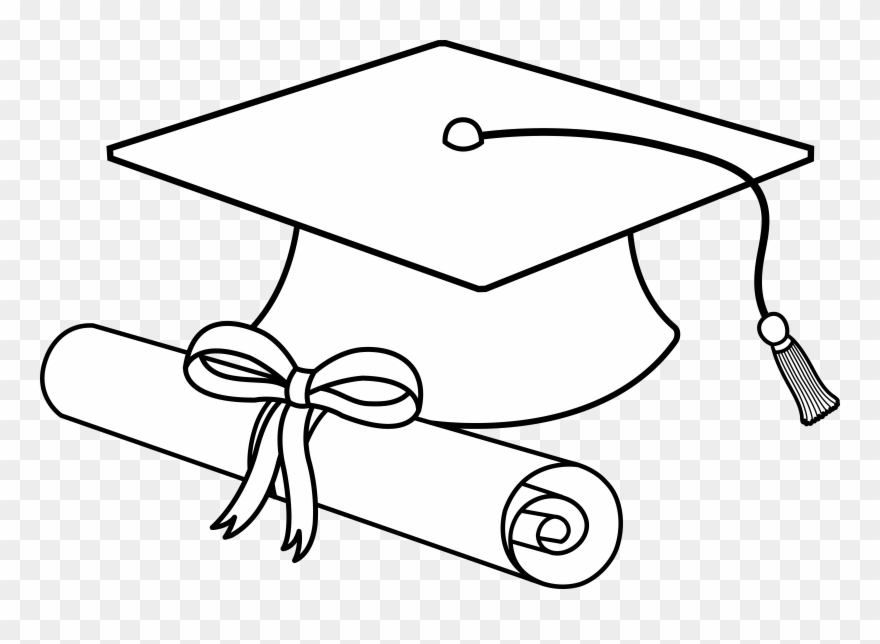 Flying Graduation Caps Clip Art Cap Line.