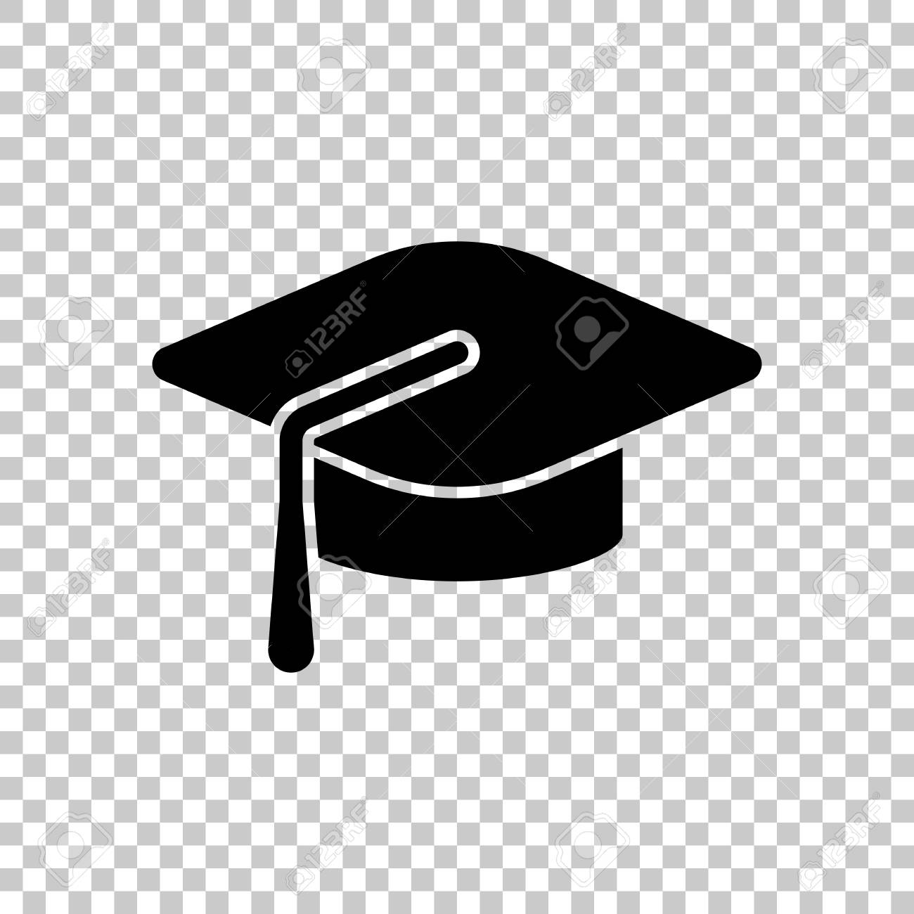 Graduation cap. Education icon. On transparent background..