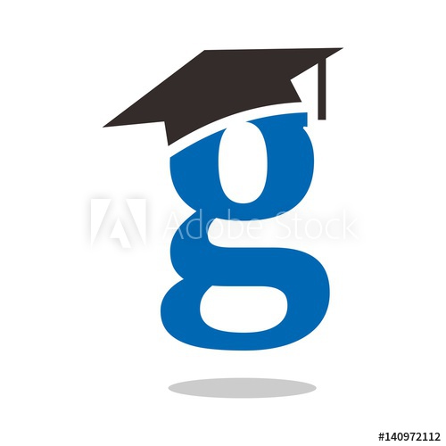 graduation caps logo vector. letter g logo..