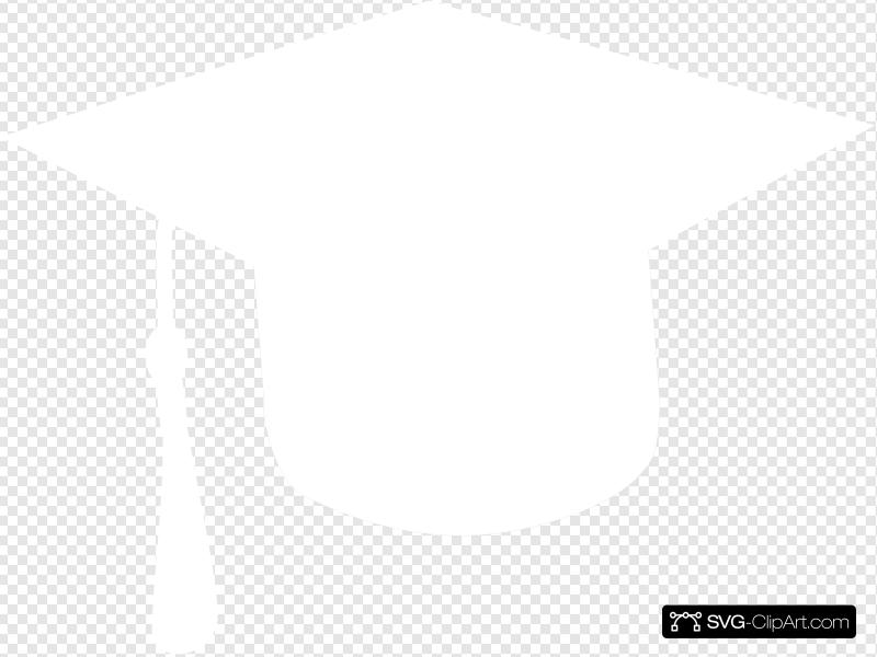 White Graduation Cap Clip art, Icon and SVG.