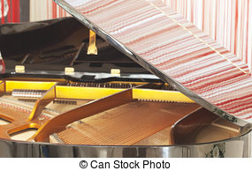 Stock Photo of Grand Piano Strings.