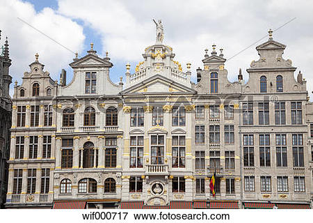 Picture of Belgium, Brussels, view to guild houses at Grand Place.