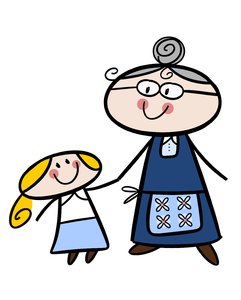 Grandmother And Granddaughter Clipart.