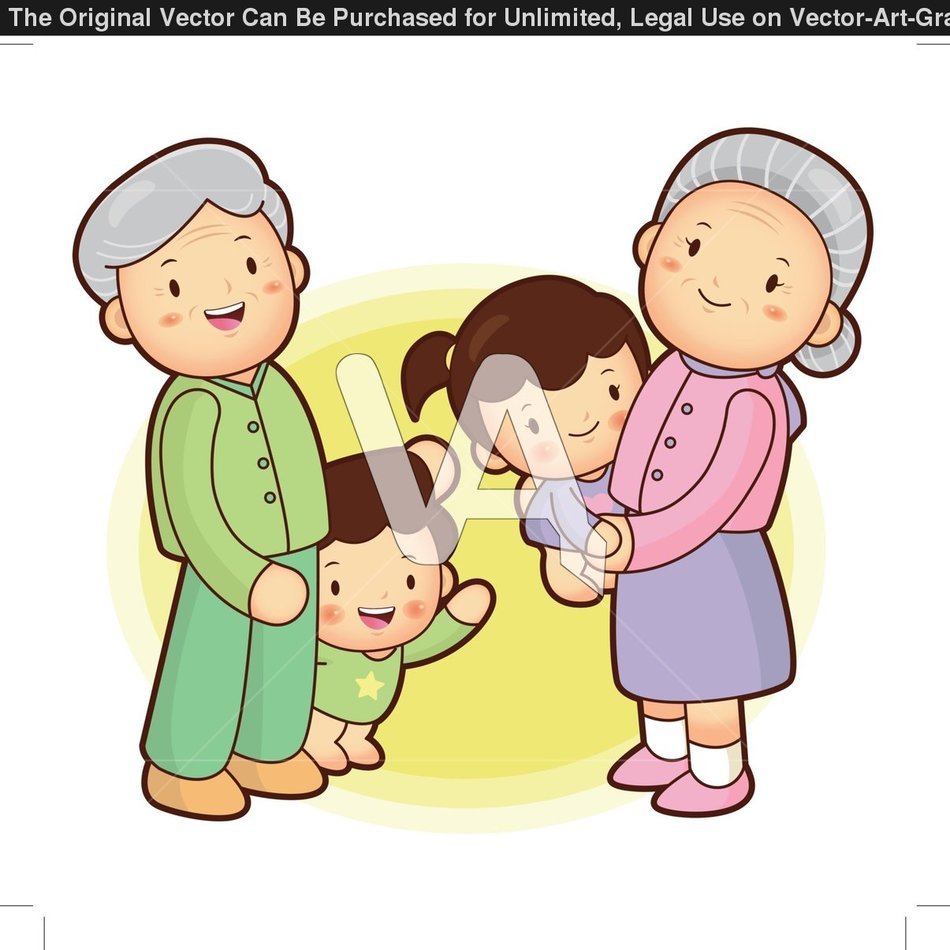 Grandma And Granddaughter Clip Art free image.