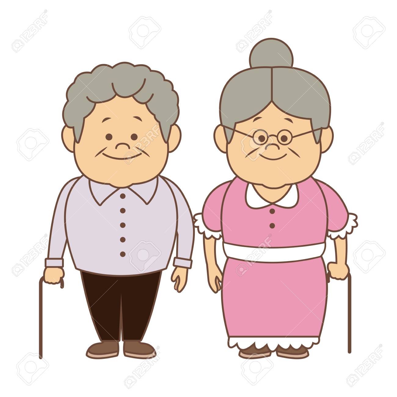 happy grandparents holding hands grandpa and grandma standing...