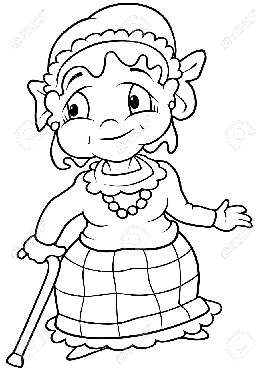 Grandmother clipart black and white 3 » Clipart Station.