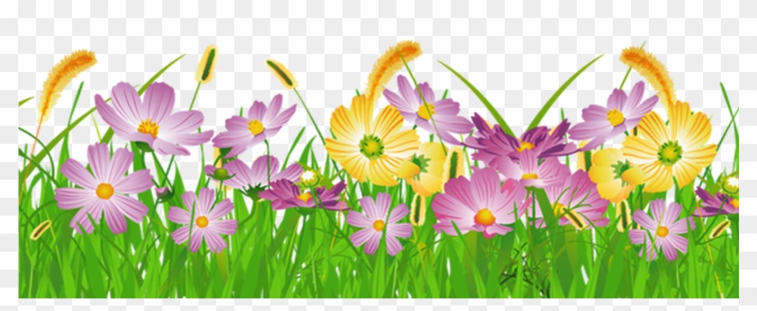 Grass Ground With Pink Flowers Png Clipart Gallery.