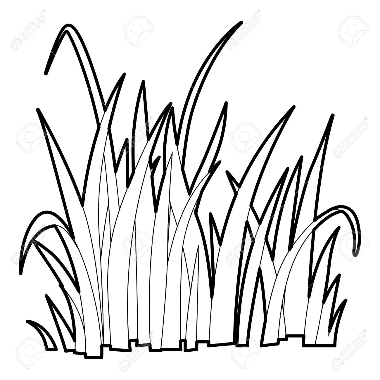 Grass icon, outline style.