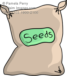 Clip Art Image of a Canvas Bag of Seeds.