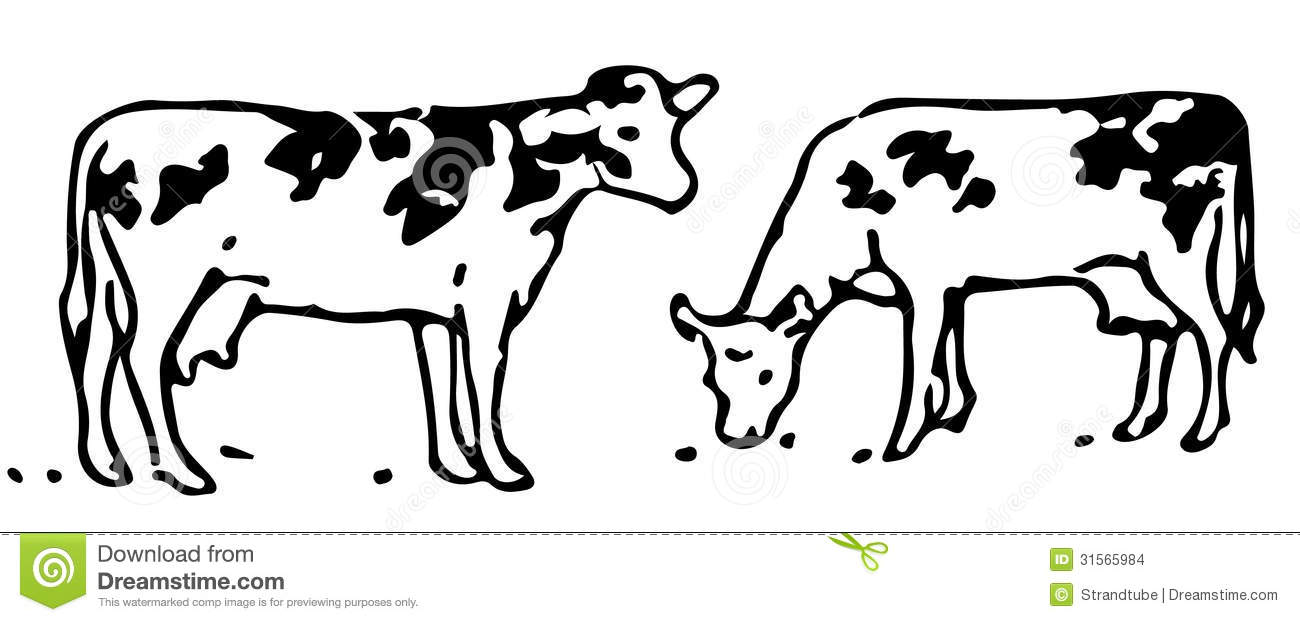 Grazing cow clipart.