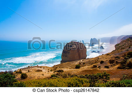 Stock Photo of The Twelve Apostles by the Great Ocean Road in.